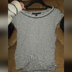 White House Black Market Striped Knot Tee